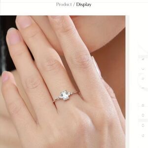 Modian Women's Engagement Ring Lab-Created Diamond Sterling Silver